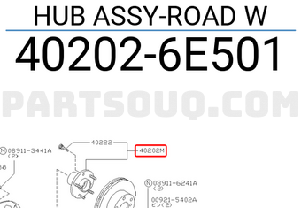 Nissan 402026E501 HUB ASSY-ROAD W