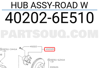 Nissan 402026E510 HUB ASSY-ROAD W