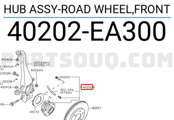 Nissan 40202EA300 HUB ASSY-ROAD WHEEL,FRONT