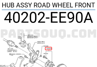 Nissan 40202EE90A HUB ASSY ROAD WHEEL FRONT