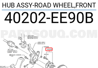 Nissan 40202EE90B HUB ASSY-ROAD WHEEL,FRONT
