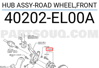 Nissan 40202EL00A HUB ASSY-ROAD WHEEL,FRONT