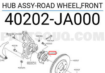 Nissan 40202JA000 HUB ASSY-ROAD WHEEL,FRONT