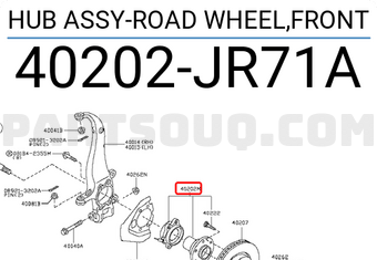 Nissan 40202JR71A HUB ASSY-ROAD WHEEL,FRONT