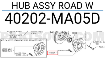 Nissan 40202MA05D HUB ASSY ROAD W