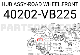 Nissan 40202VB225 HUB ASSY-ROAD WHEEL,FRONT