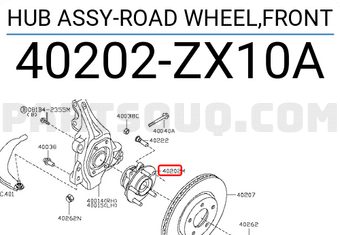 Nissan 40202ZX10A HUB ASSY-ROAD WHEEL,FRONT