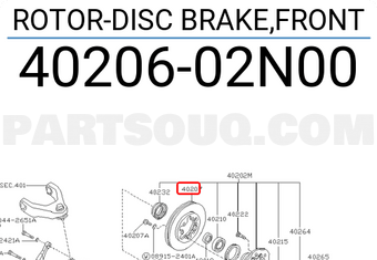 Nissan 4020602N00 ROTOR-DISC BRAKE,FRONT