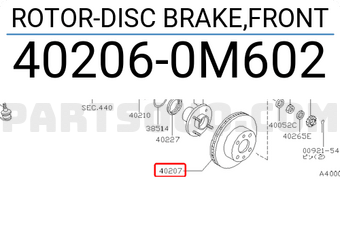 Nissan 402060M602 ROTOR-DISC BRAKE,FRONT