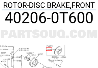 Nissan 402060T600 ROTOR-DISC BRAKE,FRONT