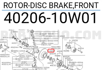 Nissan 4020610W01 ROTOR-DISC BRAKE,FRONT