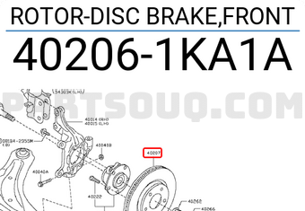 Nissan 402061KA1A ROTOR-DISC BRAKE,FRONT
