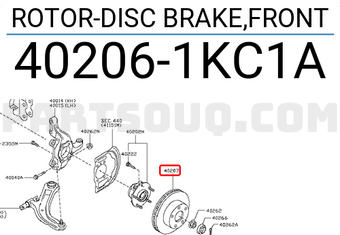 Nissan 402061KC1A ROTOR-DISC BRAKE,FRONT