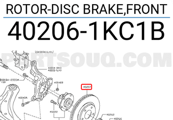 Nissan 402061KC1B ROTOR-DISC BRAKE,FRONT