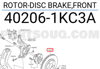 Nissan 402061KC3A ROTOR-DISC BRAKE,FRONT