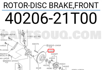 Nissan 4020621T00 ROTOR-DISC BRAKE,FRONT