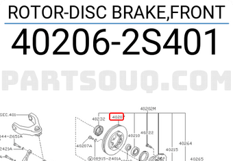 Nissan 402062S401 ROTOR-DISC BRAKE,FRONT