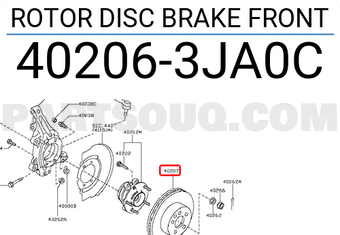 Nissan 402063JA0C ROTOR DISC BRAKE FRONT