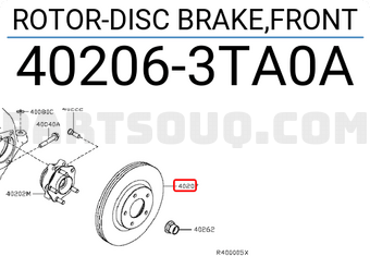 Nissan 402063TA0A ROTOR-DISC BRAKE,FRONT