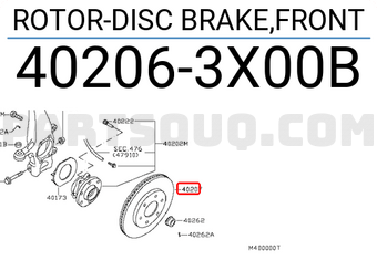 Nissan 402063X00B ROTOR-DISC BRAKE,FRONT