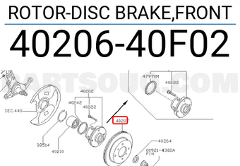 Nissan 4020640F02 ROTOR-DISC BRAKE,FRONT