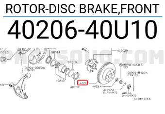 Nissan 4020640U10 ROTOR-DISC BRAKE,FRONT