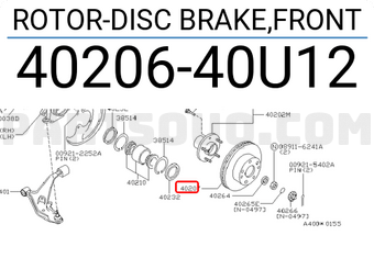 Nissan 4020640U12 ROTOR-DISC BRAKE,FRONT