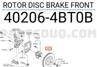 Nissan 402064BT0B ROTOR DISC BRAKE FRONT
