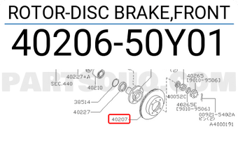 Nissan 4020650Y01 ROTOR-DISC BRAKE,FRONT