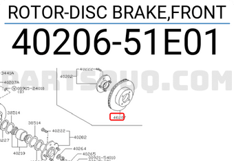 Nissan 4020651E01 ROTOR-DISC BRAKE,FRONT