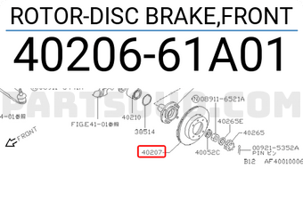 Nissan 4020661A01 ROTOR-DISC BRAKE,FRONT