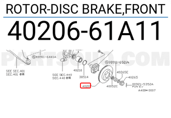 Nissan 4020661A11 ROTOR-DISC BRAKE,FRONT