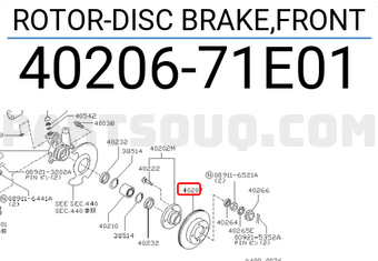 Nissan 4020671E01 ROTOR-DISC BRAKE,FRONT