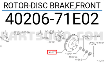 Nissan 4020671E02 ROTOR-DISC BRAKE,FRONT