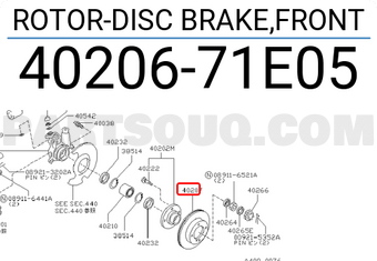 Nissan 4020671E05 ROTOR-DISC BRAKE,FRONT