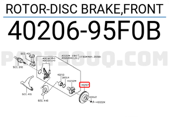 Nissan 4020695F0B ROTOR-DISC BRAKE,FRONT