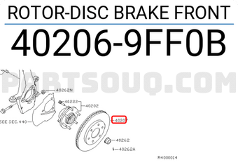Nissan 402069FF0B ROTOR-DISC BRAKE FRONT