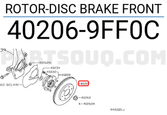 Nissan 402069FF0C ROTOR-DISC BRAKE FRONT