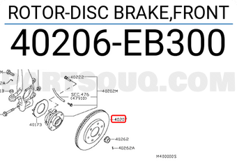 Nissan 40206EB300 ROTOR-DISC BRAKE,FRONT
