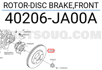 Nissan 40206JA00A ROTOR-DISC BRAKE,FRONT