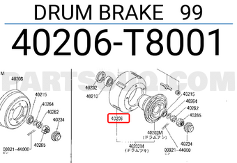 Nissan 40206T8001 DRUM BRAKE 99
