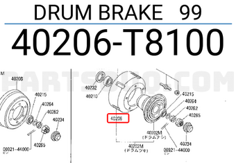 Nissan 40206T8100 DRUM BRAKE 99