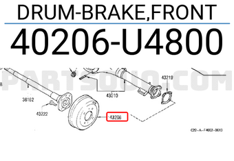 Nissan 40206U4800 DRUM-BRAKE,FRONT