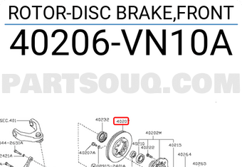Nissan 40206VN10A ROTOR-DISC BRAKE,FRONT