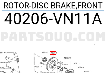 Nissan 40206VN11A ROTOR-DISC BRAKE,FRONT