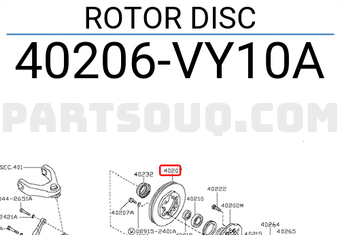 Nissan 40206VY10A ROTOR DISC
