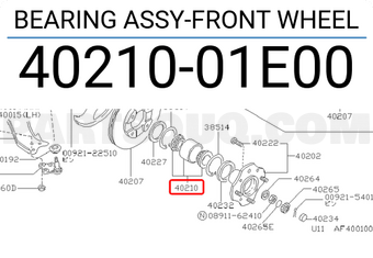 Nissan 4021001E00 BEARING ASSY-FRONT WHEEL