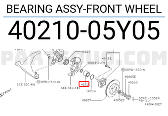 Nissan 4021005Y05 BEARING ASSY-FRONT WHEEL