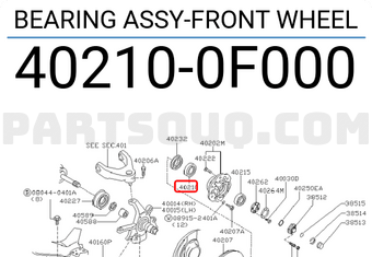 Nissan 402100F000 BEARING ASSY-FRONT WHEEL
