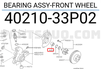 Nissan 4021033P02 BEARING ASSY-FRONT WHEEL